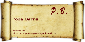Popa Barna névjegykártya
